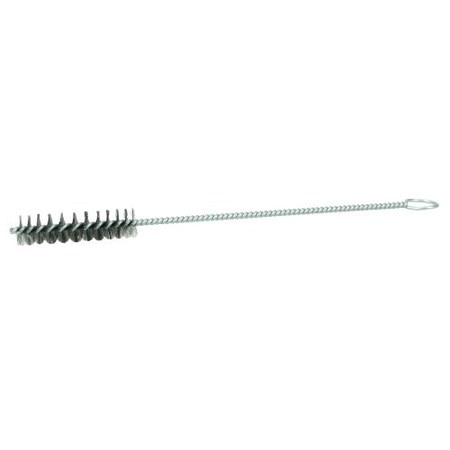 WEILER 1/2" Hand Tube Brush, .006" Stainless Steel Wire Fill, 2" Brush Length 21105